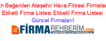 En+Beğenilen+Ataşehir+Hava+Filtresi+Firmaları+Etiketli+Firma+Listesi+Etiketli+Firma+Listesi Güncel+Firmaları!