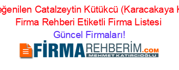 En+Beğenilen+Catalzeytin+Kütükcü+(Karacakaya+Köyü)+Firma+Rehberi+Etiketli+Firma+Listesi Güncel+Firmaları!