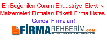 En+Beğenilen+Corum+Endüstriyel+Elektrik+Malzemeleri+Firmaları+Etiketli+Firma+Listesi Güncel+Firmaları!