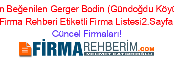 En+Beğenilen+Gerger+Bodin+(Gündoğdu+Köyü)+Firma+Rehberi+Etiketli+Firma+Listesi2.Sayfa Güncel+Firmaları!