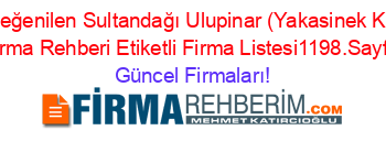 En+Beğenilen+Sultandağı+Ulupinar+(Yakasinek+Köyü)+Firma+Rehberi+Etiketli+Firma+Listesi1198.Sayfa Güncel+Firmaları!