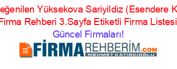 En+Beğenilen+Yüksekova+Sariyildiz+(Esendere+Köyü)+Firma+Rehberi+3.Sayfa+Etiketli+Firma+Listesi Güncel+Firmaları!
