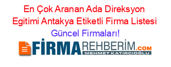 En+Çok+Aranan+Ada+Direksyon+Egitimi+Antakya+Etiketli+Firma+Listesi Güncel+Firmaları!