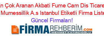 En+Çok+Aranan+Akbati+Fume+Cam+Dis+Ticaret+Ve+Mumessillik+A.s+Istanbul+Etiketli+Firma+Listesi Güncel+Firmaları!