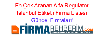 En+Çok+Aranan+Alfa+Regülatör+Istanbul+Etiketli+Firma+Listesi Güncel+Firmaları!