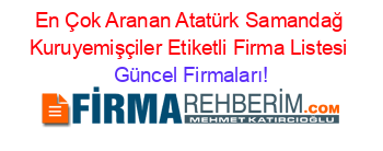 En+Çok+Aranan+Atatürk+Samandağ+Kuruyemişçiler+Etiketli+Firma+Listesi Güncel+Firmaları!