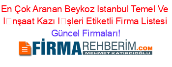 En+Çok+Aranan+Beykoz+Istanbul+Temel+Ve+İnşaat+Kazı+İşleri+Etiketli+Firma+Listesi Güncel+Firmaları!