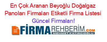 En+Çok+Aranan+Beyoğlu+Doğalgaz+Panoları+Firmaları+Etiketli+Firma+Listesi Güncel+Firmaları!