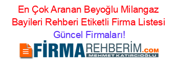 En+Çok+Aranan+Beyoğlu+Milangaz+Bayileri+Rehberi+Etiketli+Firma+Listesi Güncel+Firmaları!