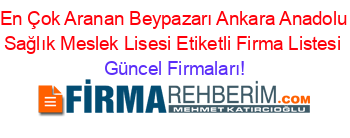 En+Çok+Aranan+Beypazarı+Ankara+Anadolu+Sağlık+Meslek+Lisesi+Etiketli+Firma+Listesi Güncel+Firmaları!