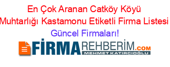 En+Çok+Aranan+Catköy+Köyü+Muhtarlığı+Kastamonu+Etiketli+Firma+Listesi Güncel+Firmaları!