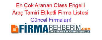En+Çok+Aranan+Class+Engelli+Araç+Tamiri+Etiketli+Firma+Listesi Güncel+Firmaları!