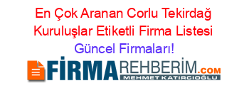 En+Çok+Aranan+Corlu+Tekirdağ+Kuruluşlar+Etiketli+Firma+Listesi Güncel+Firmaları!