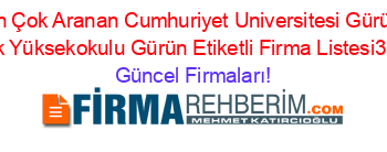 En+Çok+Aranan+Cumhuriyet+Universitesi+Gürün+Meslek+Yüksekokulu+Gürün+Etiketli+Firma+Listesi3.Sayfa Güncel+Firmaları!