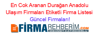 En+Cok+Aranan+Durağan+Anadolu+Ulaşım+Firmaları+Etiketli+Firma+Listesi Güncel+Firmaları!
