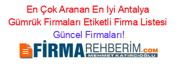 En+Çok+Aranan+En+Iyi+Antalya+Gümrük+Firmaları+Etiketli+Firma+Listesi Güncel+Firmaları!