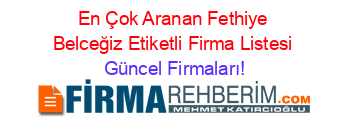 En+Çok+Aranan+Fethiye+Belceğiz+Etiketli+Firma+Listesi Güncel+Firmaları!