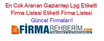 En+Cok+Aranan+Gaziantep+Lpg+Etiketli+Firma+Listesi+Etiketli+Firma+Listesi Güncel+Firmaları!