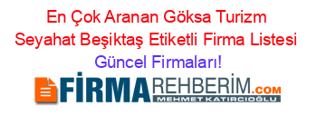 En+Çok+Aranan+Göksa+Turizm+Seyahat+Beşiktaş+Etiketli+Firma+Listesi Güncel+Firmaları!