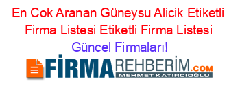 En+Cok+Aranan+Güneysu+Alicik+Etiketli+Firma+Listesi+Etiketli+Firma+Listesi Güncel+Firmaları!