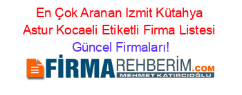 En+Çok+Aranan+Izmit+Kütahya+Astur+Kocaeli+Etiketli+Firma+Listesi Güncel+Firmaları!