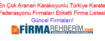 En+Çok+Aranan+Karakoyunlu+Türkiye+Karate+Federasyonu+Firmaları+Etiketli+Firma+Listesi Güncel+Firmaları!