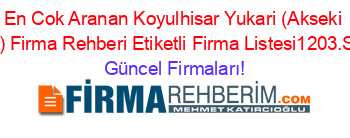 En+Cok+Aranan+Koyulhisar+Yukari+(Akseki+Köyü)+Firma+Rehberi+Etiketli+Firma+Listesi1203.Sayfa Güncel+Firmaları!