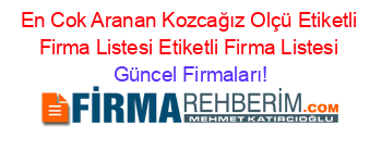 En+Cok+Aranan+Kozcağız+Olçü+Etiketli+Firma+Listesi+Etiketli+Firma+Listesi Güncel+Firmaları!