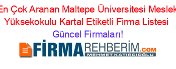 En+Çok+Aranan+Maltepe+Üniversitesi+Meslek+Yüksekokulu+Kartal+Etiketli+Firma+Listesi Güncel+Firmaları!