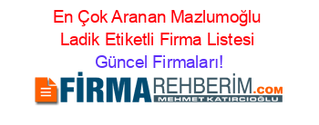En+Çok+Aranan+Mazlumoğlu+Ladik+Etiketli+Firma+Listesi Güncel+Firmaları!