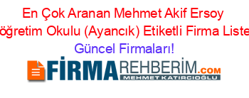 En+Çok+Aranan+Mehmet+Akif+Ersoy+Ilköğretim+Okulu+(Ayancık)+Etiketli+Firma+Listesi Güncel+Firmaları!