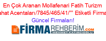 En+Çok+Aranan+Mollafenari+Fatih+Turizm+Ve+Seyahat+Acentaları/7845/465/41/””+Etiketli+Firma+Listesi Güncel+Firmaları!