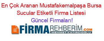En+Çok+Aranan+Mustafakemalpaşa+Bursa+Sucular+Etiketli+Firma+Listesi Güncel+Firmaları!