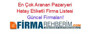 En+Çok+Aranan+Pazaryeri+Hatay+Etiketli+Firma+Listesi Güncel+Firmaları!