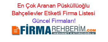 En+Çok+Aranan+Püsküllüoğlu+Bahçelievler+Etiketli+Firma+Listesi Güncel+Firmaları!