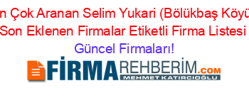 En+Çok+Aranan+Selim+Yukari+(Bölükbaş+Köyü)+Son+Eklenen+Firmalar+Etiketli+Firma+Listesi Güncel+Firmaları!