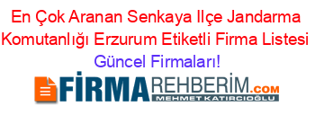 En+Çok+Aranan+Senkaya+Ilçe+Jandarma+Komutanlığı+Erzurum+Etiketli+Firma+Listesi Güncel+Firmaları!
