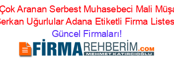 En+Çok+Aranan+Serbest+Muhasebeci+Mali+Müşavir+Serkan+Uğurlular+Adana+Etiketli+Firma+Listesi Güncel+Firmaları!