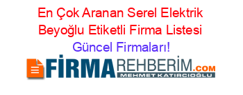 En+Çok+Aranan+Serel+Elektrik+Beyoğlu+Etiketli+Firma+Listesi Güncel+Firmaları!