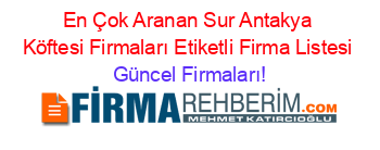 En+Çok+Aranan+Sur+Antakya+Köftesi+Firmaları+Etiketli+Firma+Listesi Güncel+Firmaları!