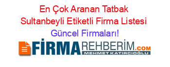 En+Çok+Aranan+Tatbak+Sultanbeyli+Etiketli+Firma+Listesi Güncel+Firmaları!