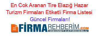 En+Cok+Aranan+Tire+Elazığ+Hazar+Turizm+Firmaları+Etiketli+Firma+Listesi Güncel+Firmaları!