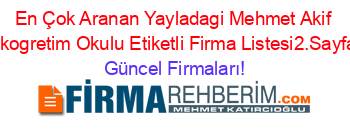 En+Çok+Aranan+Yayladagi+Mehmet+Akif+Ilkogretim+Okulu+Etiketli+Firma+Listesi2.Sayfa Güncel+Firmaları!