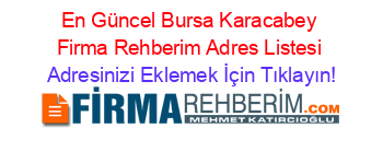 En+Güncel+Bursa+Karacabey+Firma+Rehberim+Adres+Listesi Adresinizi+Eklemek+İçin+Tıklayın!