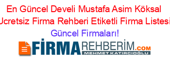 En+Güncel+Develi+Mustafa+Asim+Köksal+Ucretsiz+Firma+Rehberi+Etiketli+Firma+Listesi Güncel+Firmaları!