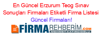 En+Güncel+Erzurum+Teog+Sınav+Sonuçları+Firmaları+Etiketli+Firma+Listesi Güncel+Firmaları!