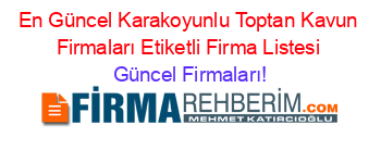 En+Güncel+Karakoyunlu+Toptan+Kavun+Firmaları+Etiketli+Firma+Listesi Güncel+Firmaları!