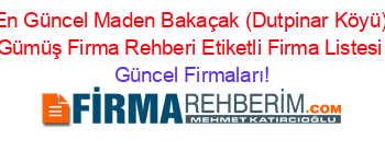 En+Güncel+Maden+Bakaçak+(Dutpinar+Köyü)+Gümüş+Firma+Rehberi+Etiketli+Firma+Listesi Güncel+Firmaları!