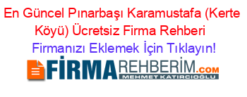 En+Güncel+Pınarbaşı+Karamustafa+(Kerte+Köyü)+Ücretsiz+Firma+Rehberi+ Firmanızı+Eklemek+İçin+Tıklayın!