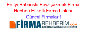 En+Iyi+Babaeski+Fevziçakmak+Firma+Rehberi+Etiketli+Firma+Listesi Güncel+Firmaları!